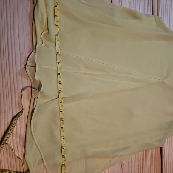 Calvin Klein Womens S Top Yellow Stretch CK Hem Logo Blouse Sleeveless Crew Neck - Picture 10 of 11